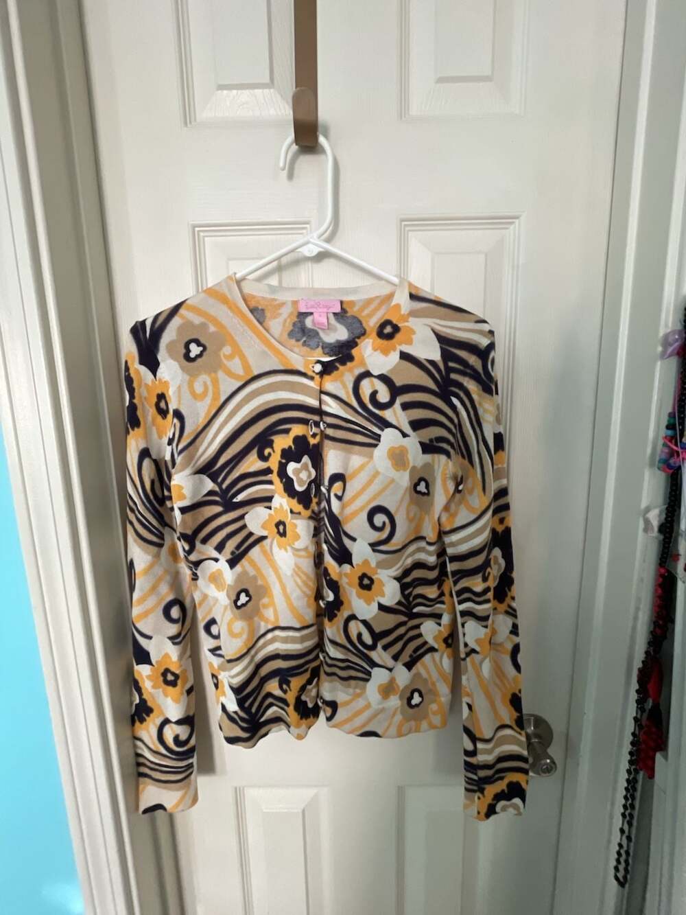 Lilly Pulitzer Women's Long Sleeve Cardigan Sweater with Floral Pattern